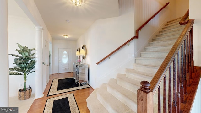 entryway featuring light hardwood / wood-style floors