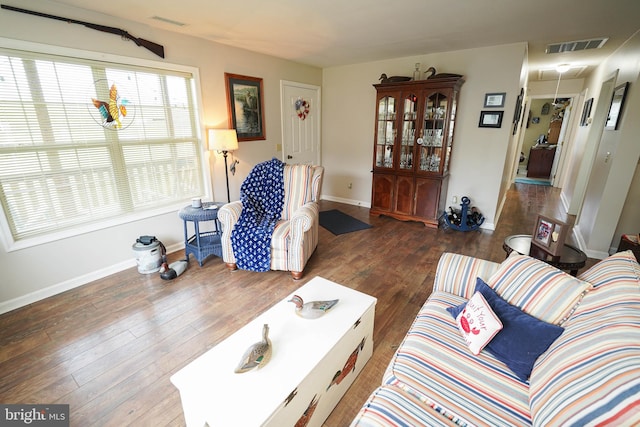 living room featuring hardwood / wood-style flooring