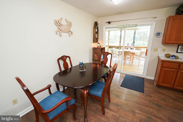 dining room with wood-type flooring