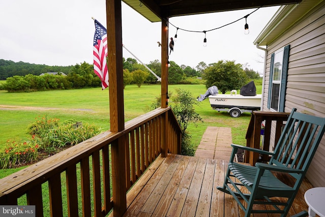 deck with a lawn