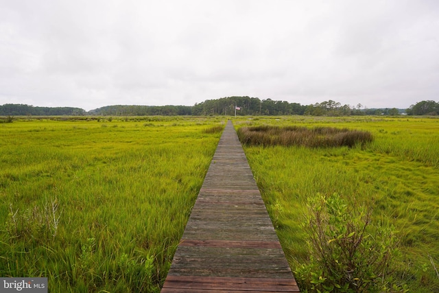 dock area featuring a rural view