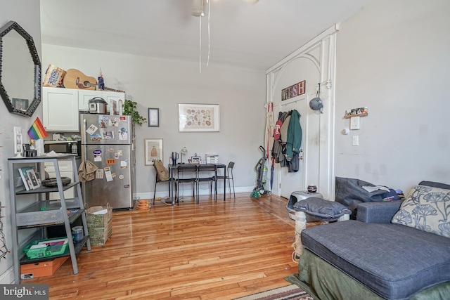 interior space with light hardwood / wood-style flooring