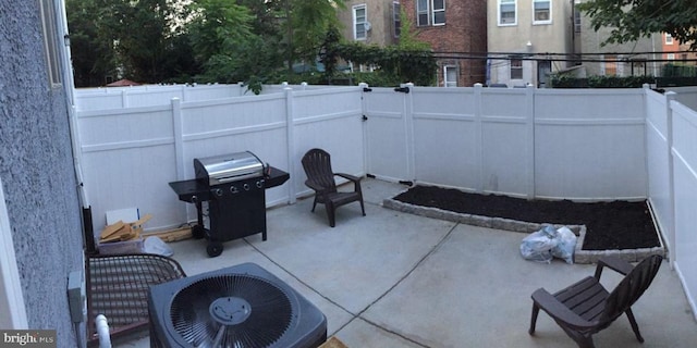 view of patio / terrace with a grill