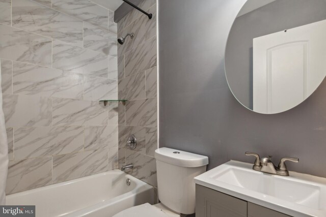 3220 Elmley Ave, Baltimore, MD 21213 - full bathroom with vanity, toilet, and tiled shower / bath combo