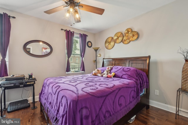 3220 Elmley Ave, Baltimore, MD 21213 - bedroom with ceiling fan and dark hardwood / wood-style floors