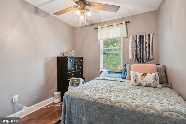 3220 Elmley Ave, Baltimore, MD 21213 - bedroom with hardwood / wood-style floors and ceiling fan
