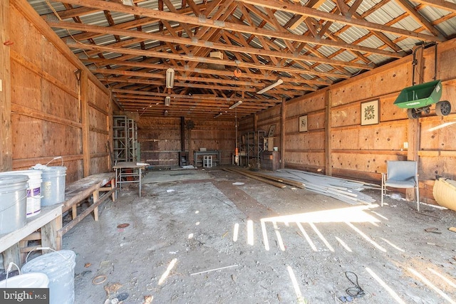 misc room featuring lofted ceiling