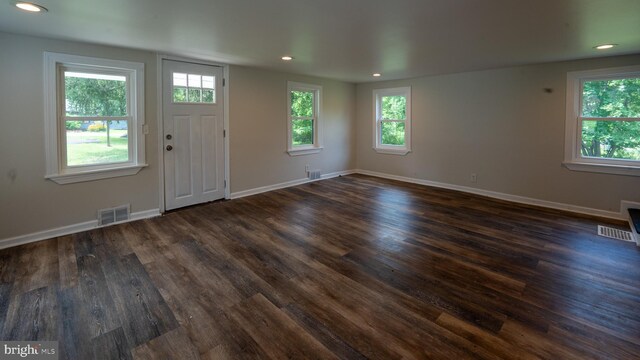 interior space featuring dark hardwood / wood-style floors