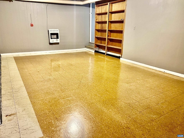 basement with tile patterned flooring