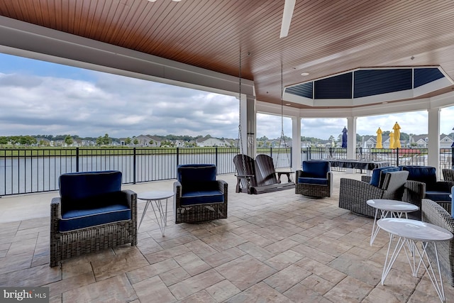 view of patio with an outdoor living space