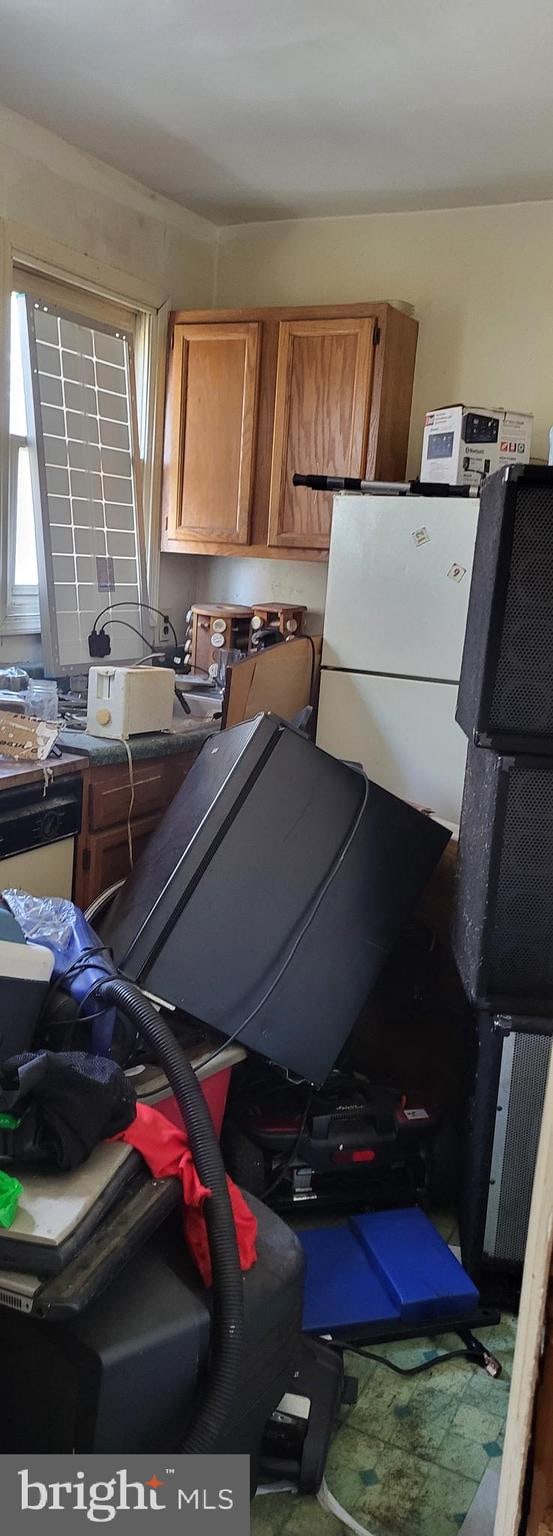 kitchen with white refrigerator