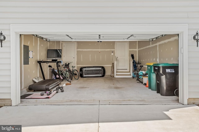 garage featuring electric panel