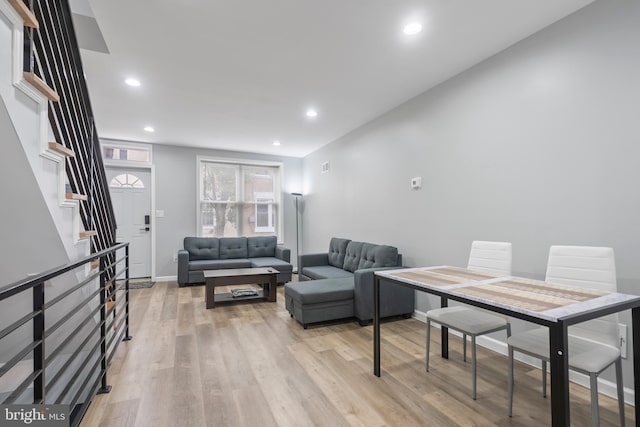 living room featuring light hardwood / wood-style flooring