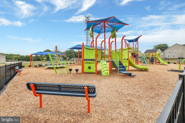 communal playground with fence