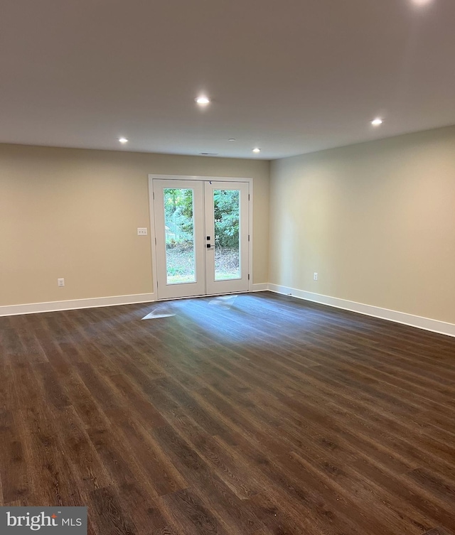 spare room featuring french doors