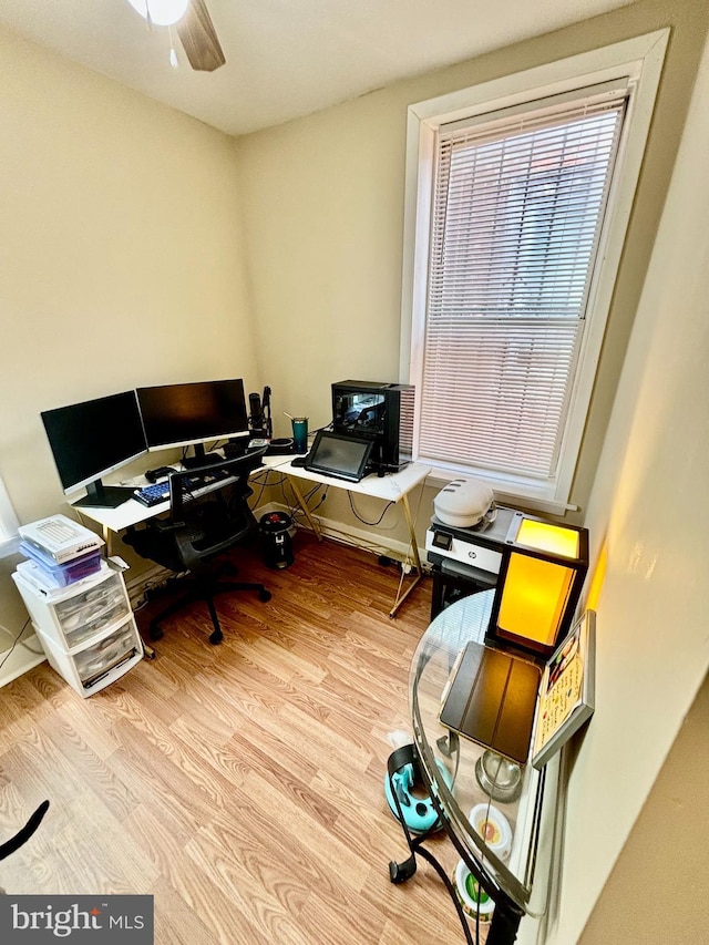 office featuring light wood-type flooring