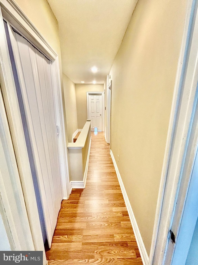 hall featuring light hardwood / wood-style flooring