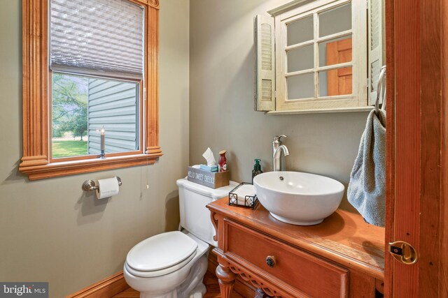 bathroom featuring toilet and vanity