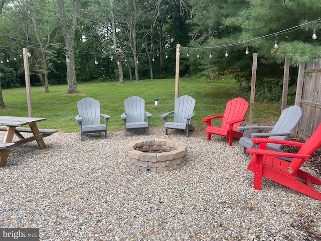 view of patio featuring an outdoor fire pit