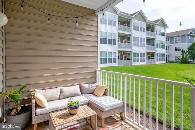 balcony with an outdoor hangout area