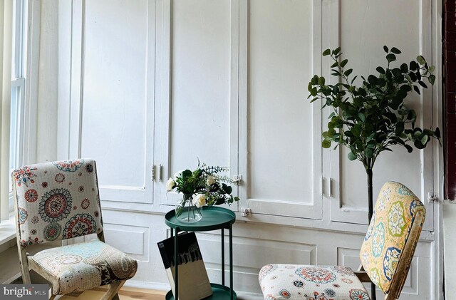 living room featuring hardwood / wood-style flooring