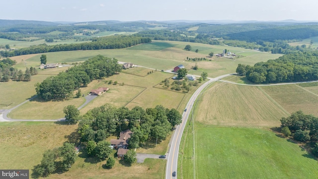 aerial view with a rural view