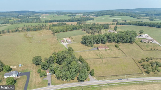 bird's eye view with a rural view