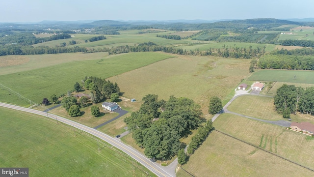 aerial view featuring a rural view