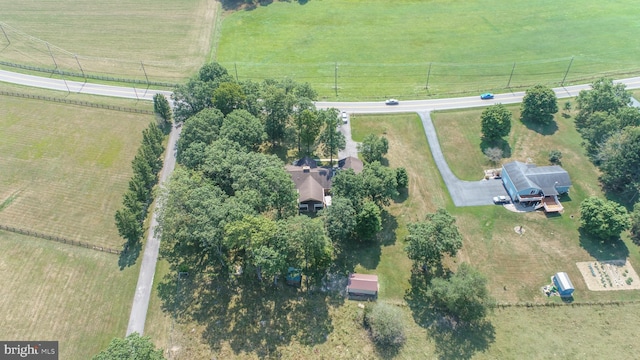 bird's eye view with a rural view