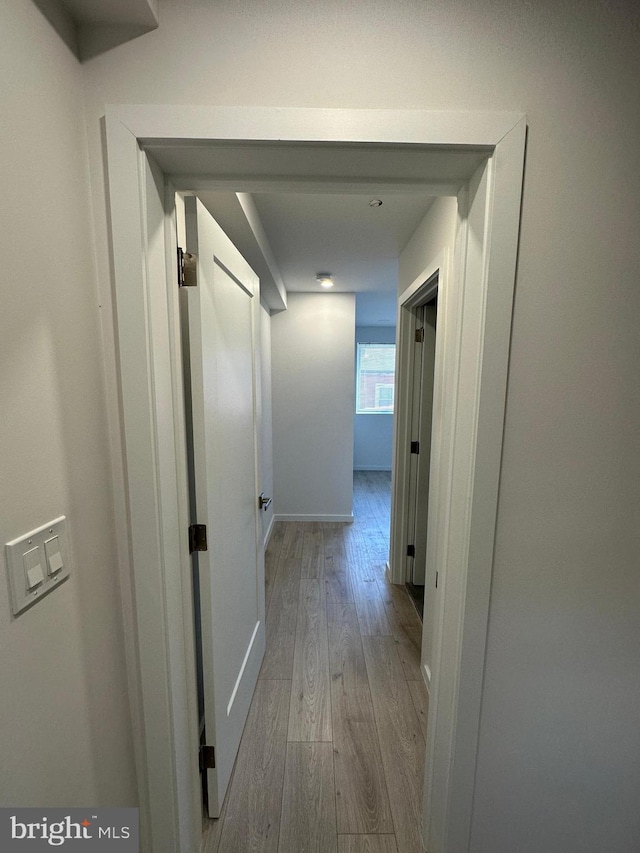 hall featuring light hardwood / wood-style floors