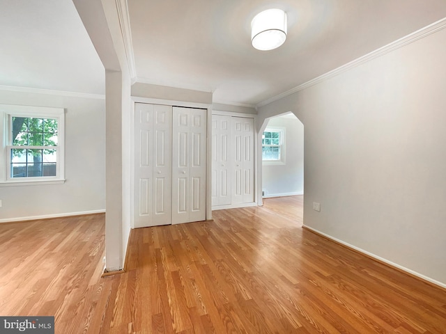 additional living space featuring light wood-type flooring