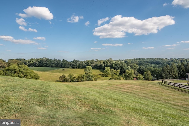 view of yard featuring a rural view