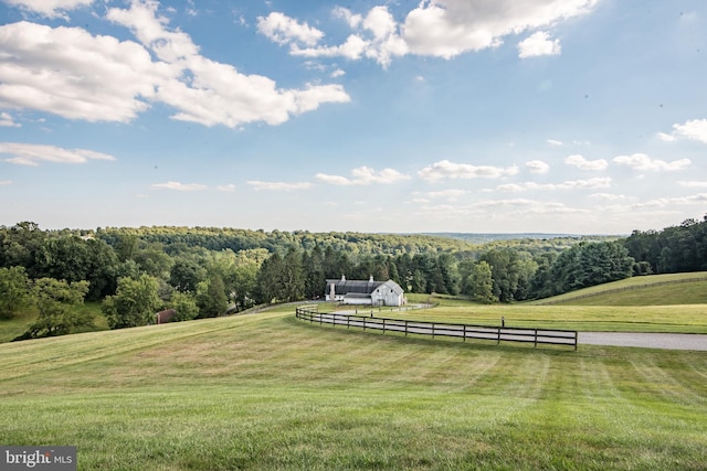 bird's eye view with a rural view