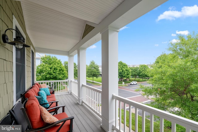 deck featuring a porch