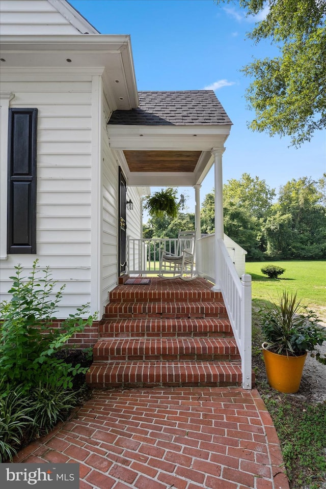 view of patio with covered porch