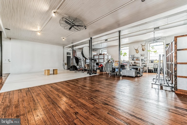 gym featuring wood-type flooring