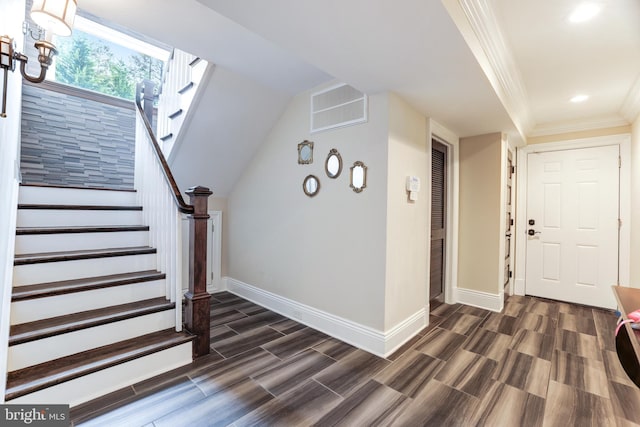 stairway with ornamental molding