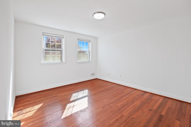 spare room featuring wood-type flooring