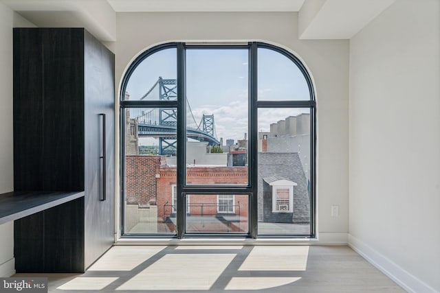 interior space featuring light wood-type flooring