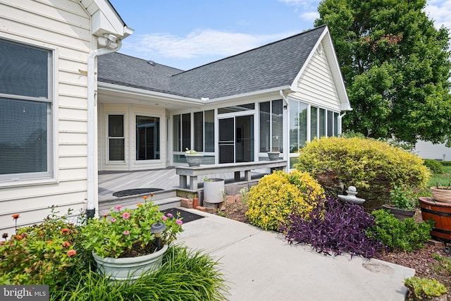 exterior space with a wooden deck