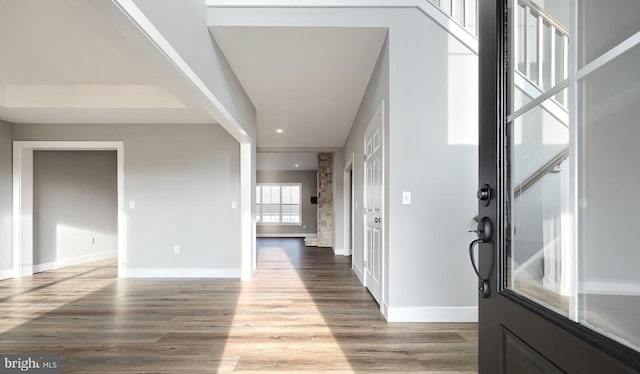 entryway with light wood-type flooring