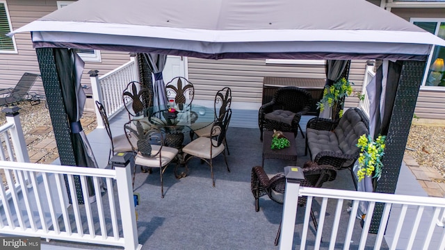 view of patio / terrace with a gazebo