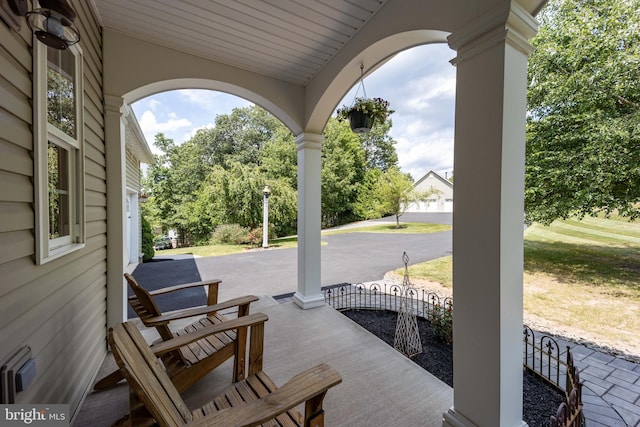 view of patio with covered porch