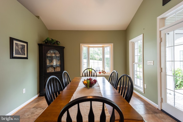 view of tiled dining area