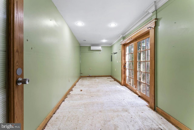 empty room with an AC wall unit