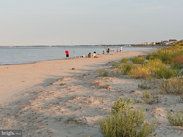 property view of water featuring a view of the beach