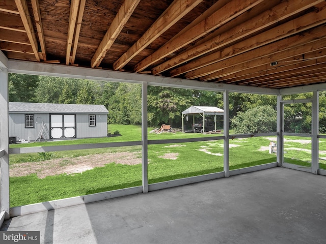 view of unfurnished sunroom