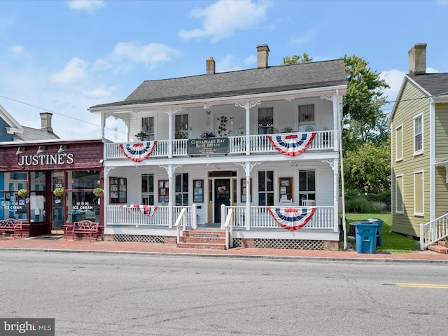 view of front of home featuring covered porch