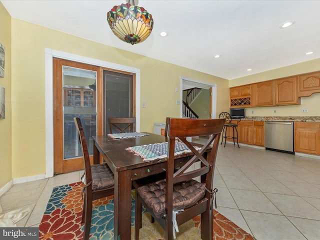 view of tiled dining space