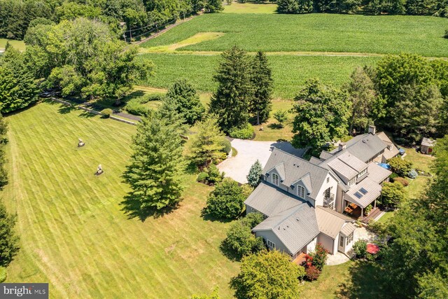 drone / aerial view featuring a rural view